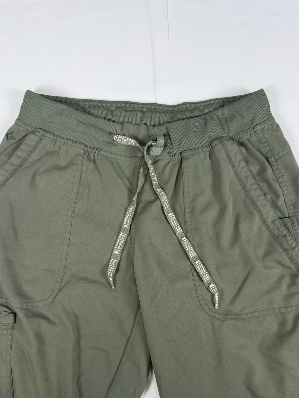 Med Couture Olive Green Cargo Jogger Pants - medium
